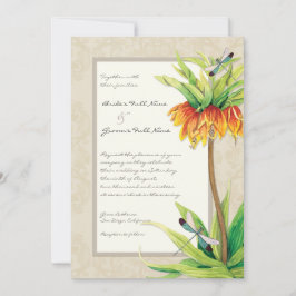 Elegante Fritillaria en la invitación a la boda de