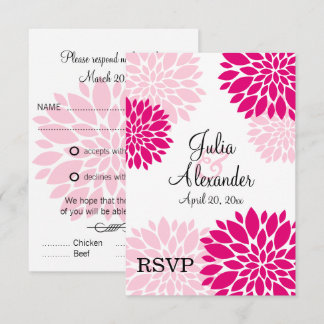 Elegante Fuchsia y Floral Explosión de Rosa RSVP