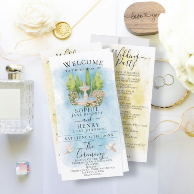 Elegante Fuente palomas Programa de Bodas de Lujo (Subido por el creador)