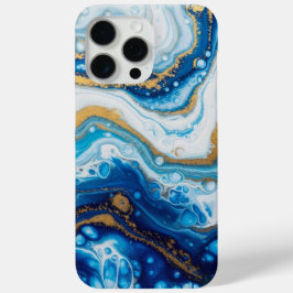 Elegante Funda de Art. Fluid iPhone 16 - Azul abst