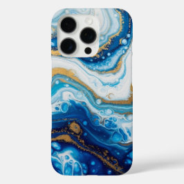 Elegante Funda de Art. Fluid iPhone 16 - Azul abst