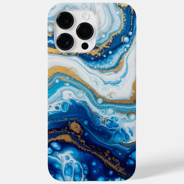Elegante Funda de Art. Fluid iPhone 16 - Azul abst (Reverso)