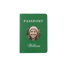 Elegante funda de pasaporte verde personalizada co