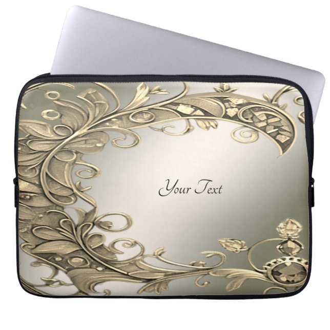 Elegante funda de portátil decorativa de oro moder (Frente)