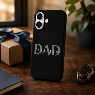 Elegante funda para iPhone 16 DAD Love You negra