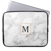 Elegante Funda para Portátil de borde de mármol y 