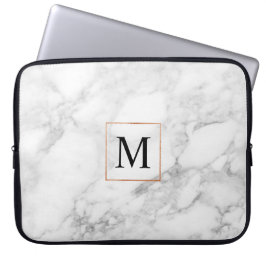 Elegante Funda para Portátil de borde de mármol y