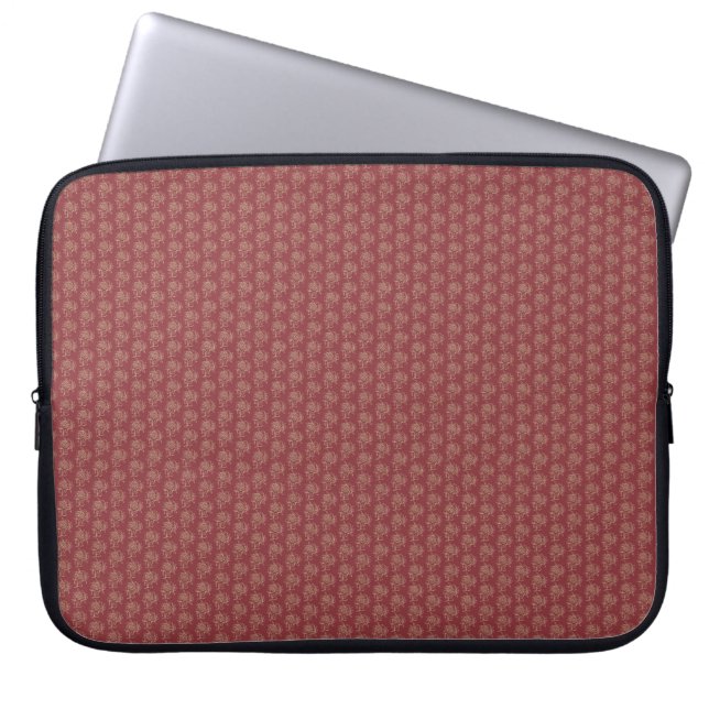 Elegante funda para portátil, Maroon Floral Mini i (Frente)