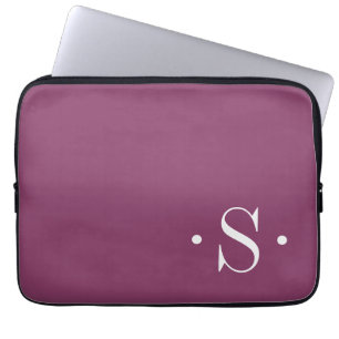 Elegante Funda para Portátil Monograma de Pluma