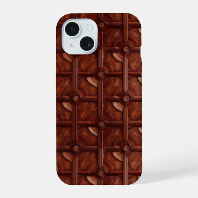 Elegante Funda Personalizada de Caoba para iPhone  (Reverso )