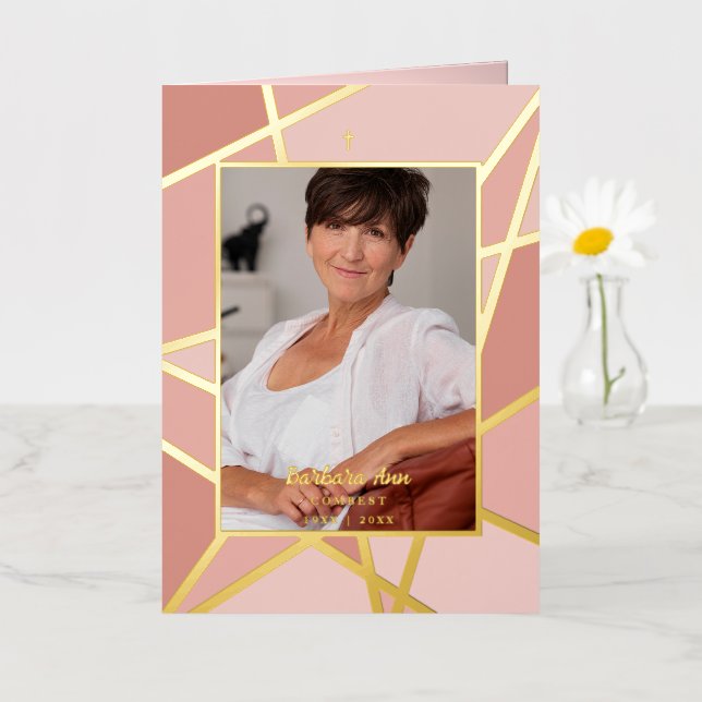 Elegante funeral conmemorativo de foto abstracto r (Flor pequeña)