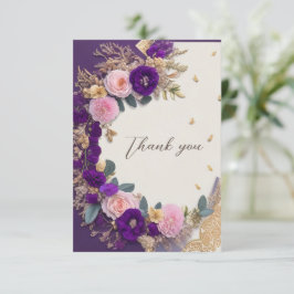 Elegante Funeral de Flor Púrpura Tarjeta de agrade