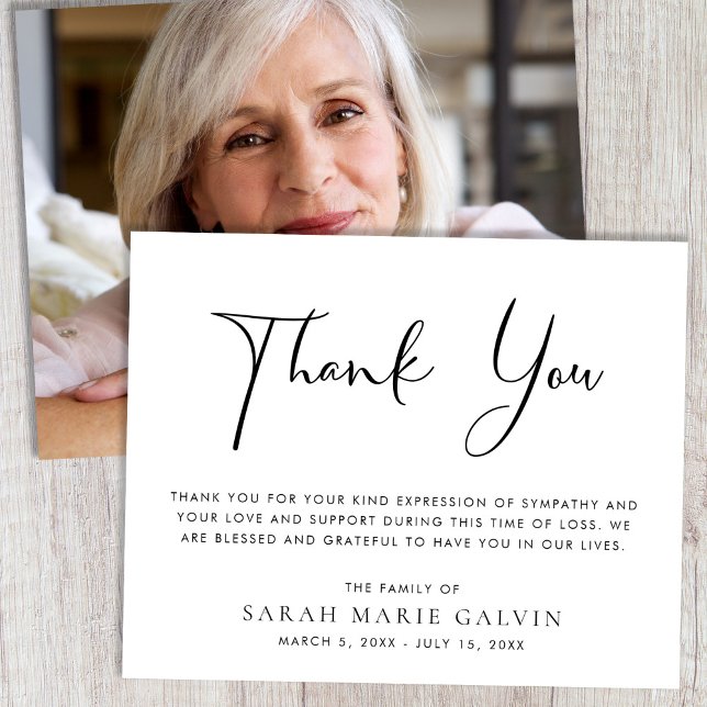 Elegante funeral funeral tarjeta de agradecimiento (Subido por el creador)