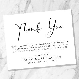 Elegante Funeral Memorial Tarjeta de agradecimient