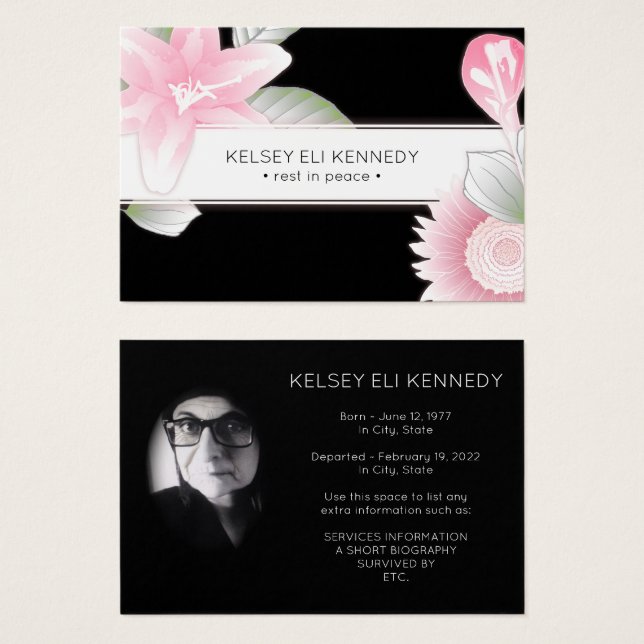 elegante funeral vintage (Anverso y reverso)