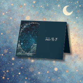 elegante galaxia azul cielo tarjeta de asiento úni