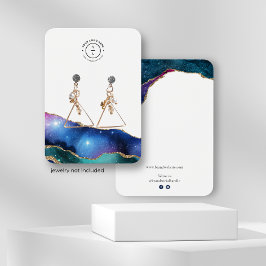 Elegante Galaxy Stars Gold Edge Tarjeta de joyería