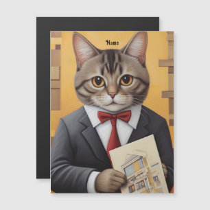 Elegante gato Arquitecto Arte Gracioso Gato de neg