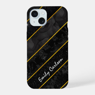 Elegante geométrico brillante en oro negro