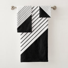 Elegante Geométrico Chic Tendente Negro y Blanco