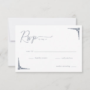 Elegante Geométrico Negro RSVP