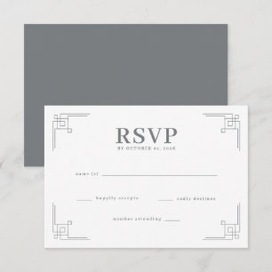 Elegante Geométrico Negro RSVP