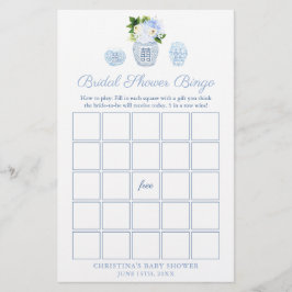 Elegante Ginger Jar Bridal Shower Bingo Tarjeta de