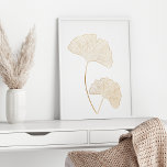 Elegante Ginkgo dorado deja Ilustracion de arte de<br><div class="desc">Elegante Ginkgo de oro deja Poster de Ilustracion de arte de línea</div>