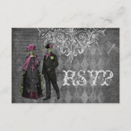 Elegante Glamoroso Skeletons Halloween Party RSVP