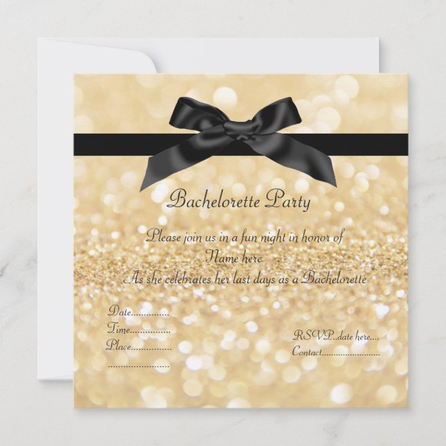 ELEGANTE glamour de espuma BACHELORETTE INVITACIÓN (Anverso)