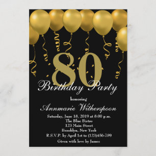Elegante Globos de oro por invitación de cumpleaño