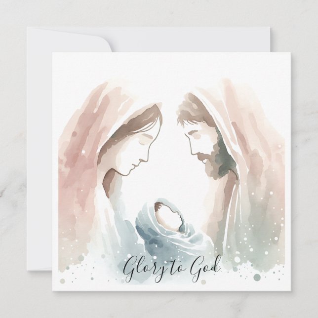 Elegante Gloria Religiosa a Dios Navidad Cristiana (Anverso)