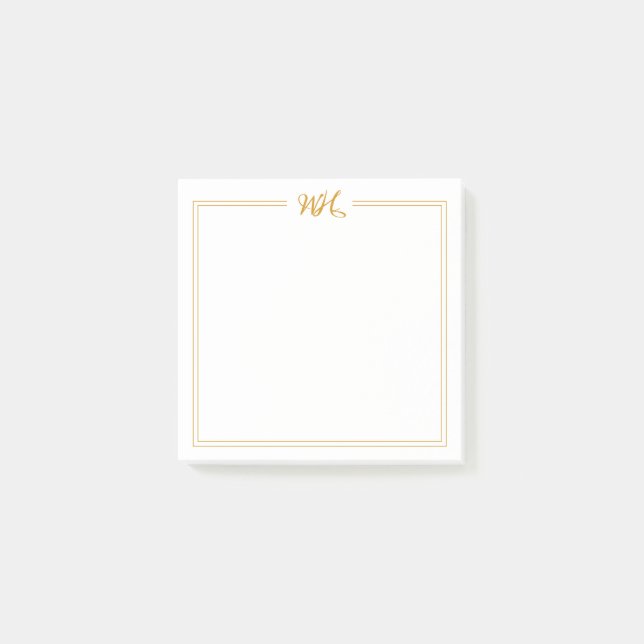 Elegante Gold Double Border Post que nota (Anverso)
