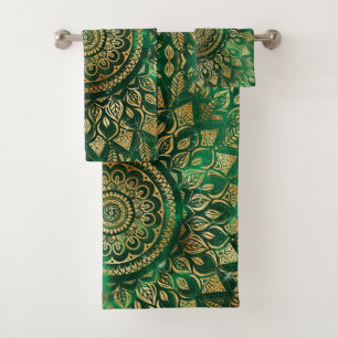 Elegante Gold Green Mandala Floral