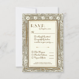 Elegante Gold Marfil Art Nouveau RSVP w Elección d