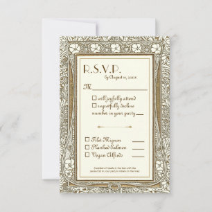 Elegante Gold Marfil Art Nouveau RSVP w Elección d