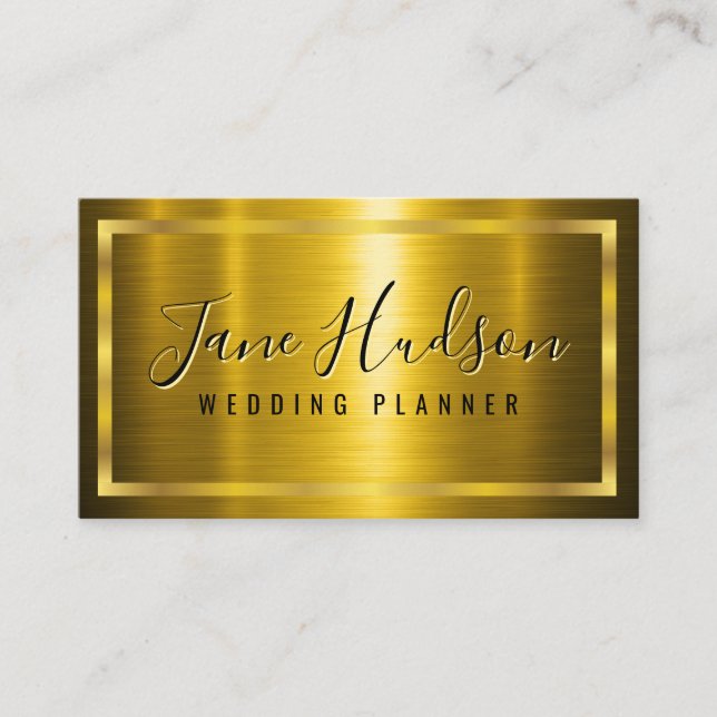 Elegante Gold para tarjeta de visita Gold 3.5X2.0 (Anverso)