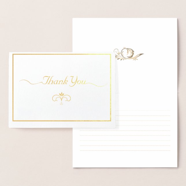 Elegante Gold Simple Script Art tarjetas de agrade (Demostración)