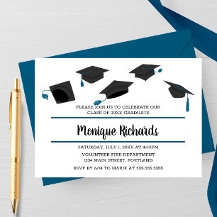 Elegante Gorra Toss Graduation Party Invitación