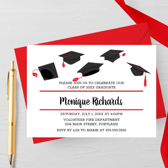 Elegante Gorra Toss Graduation Party Invitación (Subido por el creador)