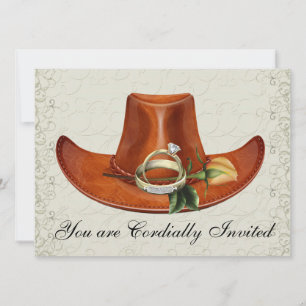 Elegante Gorra Vaquero Invitación a la Boda Rosa A