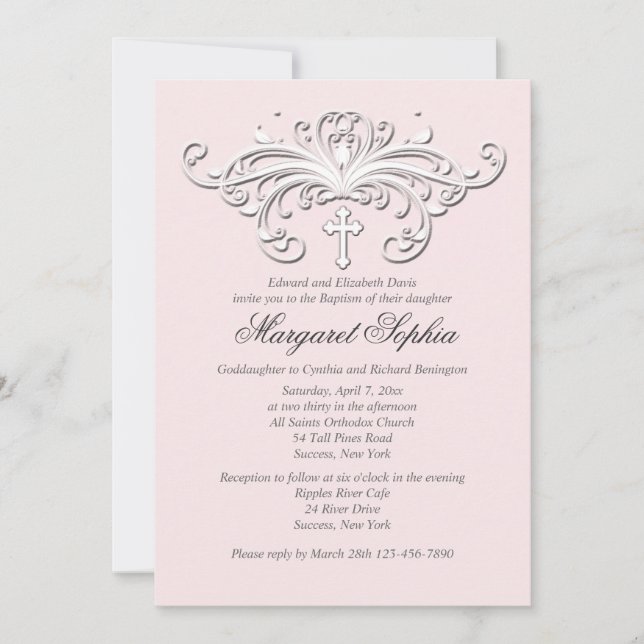 Elegante Gracia Invitación a la ocasión religiosa (Anverso)