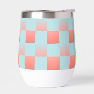 Elegante gradiente de cuadros en azul pastel y ros