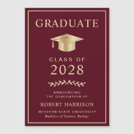 Elegante Graduación de Oro de Borgoña