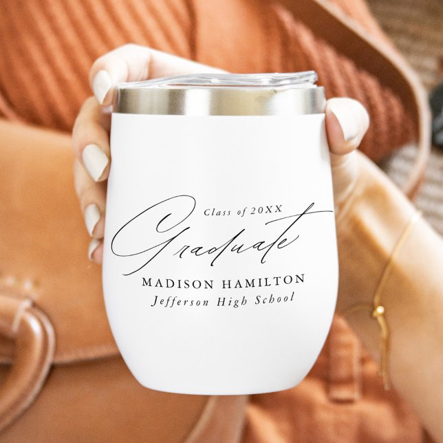 Elegante Graduación Minimalista de Guión Negro (Subido por el creador)