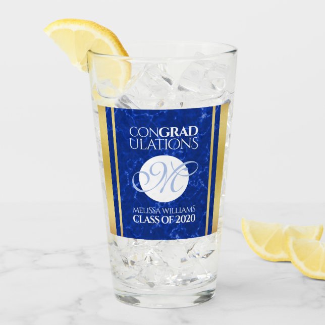 Elegante Graduación Monograma Relieve metalizado d (Anverso (hielo))