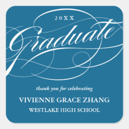 ELEGANTE GRADUADO DE SCRIPT GRACIAS PEGATINA