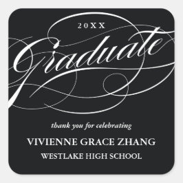 ELEGANTE GRADUADO DE SCRIPT GRACIAS PEGATINA