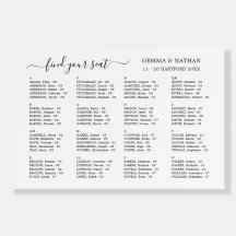 Elegante gráfico de asientos Boda de caligrafía ne