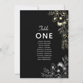 Elegante gráfico de asientos de Boda negro